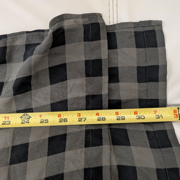 Eileen Fisher Tunic/Dress PS Silk High-Low Plaid Olive Black - Picture 8 of 8